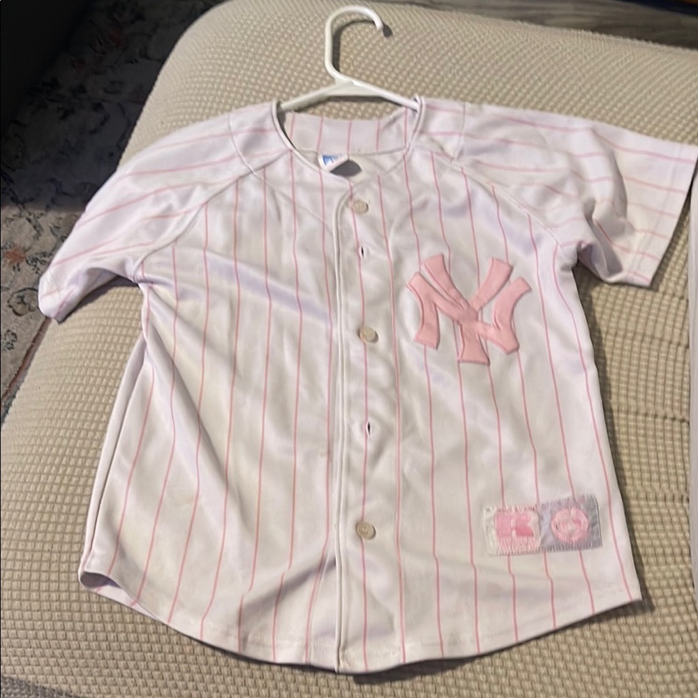 Russell Athletic Pink and White Button Down‎ Shirt